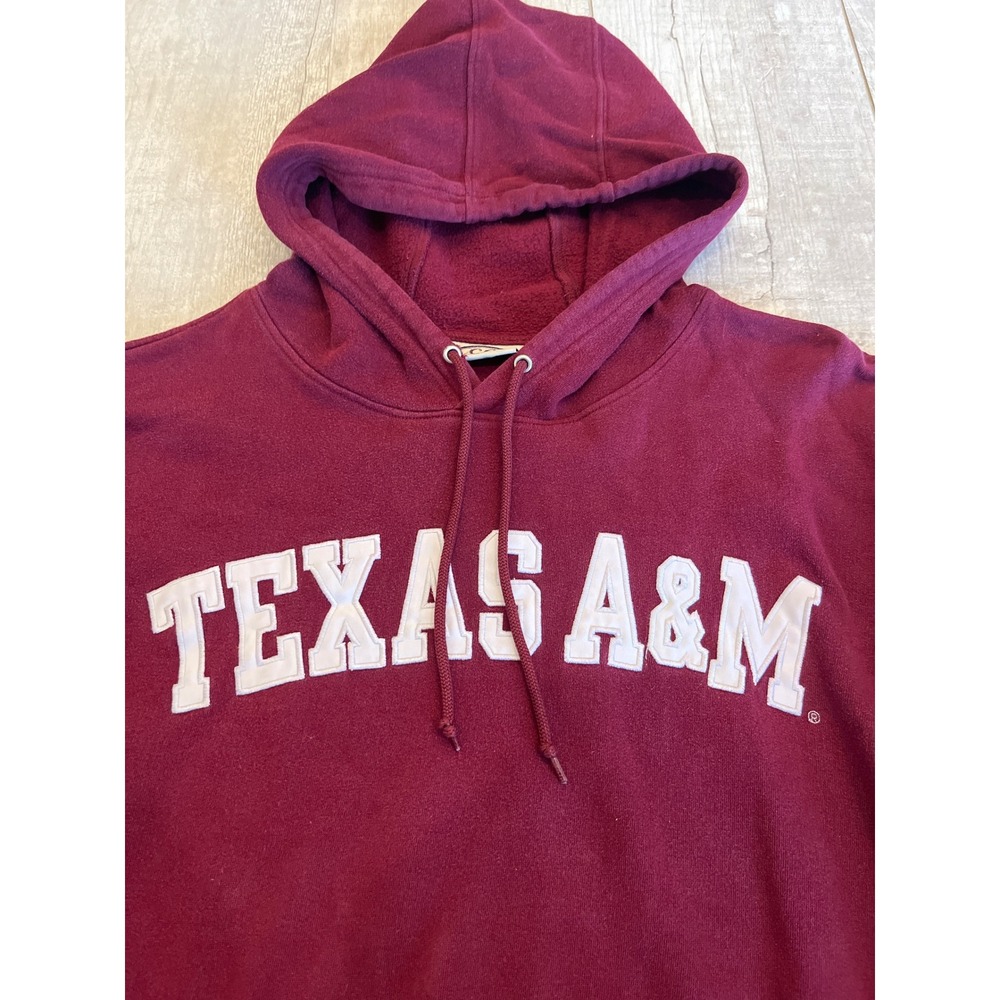 CC‎ Creations Texas A&M Aggies Maroon Hoodie Sweatshirt Mens XL Applique Logo